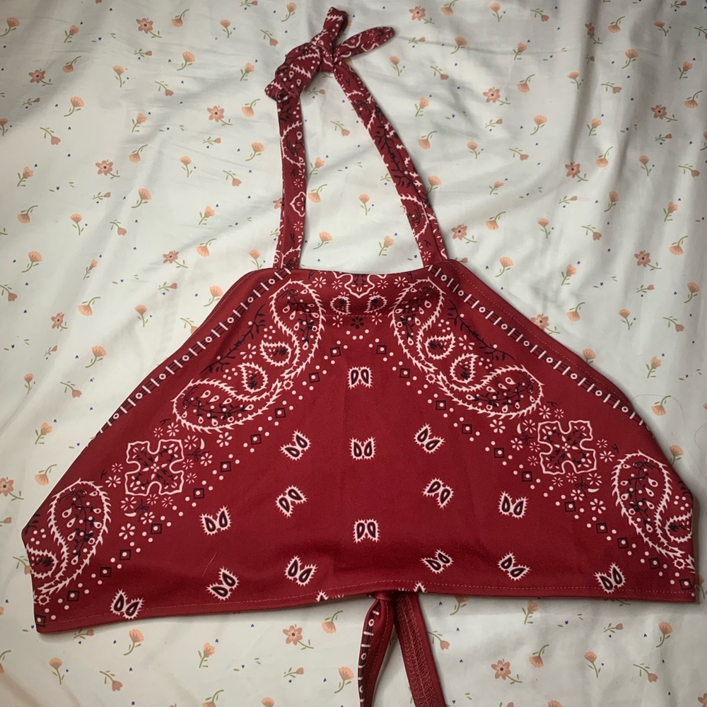 Shein Red Bandana Halter Top